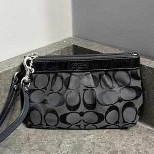 Coach Black Signature Wristlet